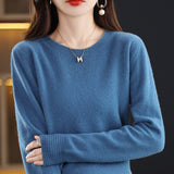 Toloer Women's Fall / Winter 2023 New Loose Knit Women's Top With A Sweater Soft Waxy Sweater-Outfit