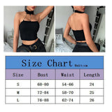 Sexy Harajuku Metal Chain Gothic Hip Hop Women Tops Choker Halter Neck Chain Punk Backless Crop Vest Top-Outfit