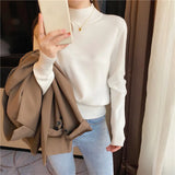 Milk Sweater Women Wear Semi-High Collar Knitted Bottomed Sweater In Autumn And Winter, A New 2023 Soft Top Inside-Outfit