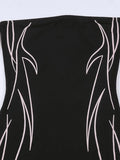 Off Shoulder Black Long Sleeve Mini Dress-Outfit