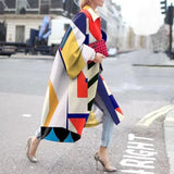 Spring And Autumn Wishebay Long Horn Sleeve Coat Print Loose Wind Coat
