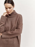 Selling Solid Women's Knitting Knitting Jacket High-Collar Sweater Loose
