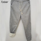 Winter Thicken Plush Sport Pants Women 2023 Drawstring Elastic Waist Harem Pants Woman 9 Color Casual Sweatpants