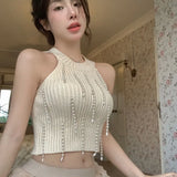 Tuxedo Pendant Vest Woman Summer New Sexy Hottie Hanging Neck Sling Design Sleeveless