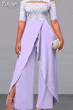 Toloer Women Summer Jumpsuit Elegant Short Sleeve Loose Casual One Piece Wide Legs Pants Rompers Streetwear Office Lady 102-1-Outfit
