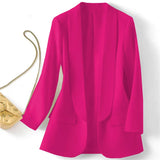 Toloer East Hot Style Spring And Autumn Temperament Commuting Solid Color Lapel Long Sleeve Small Suit Korean Version Coat Female-Outfit