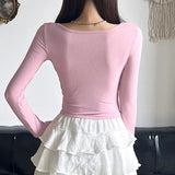 Autumn Fake Two Pure Sweet And Spicy Style Long-Sleeved T-Shirts INS Minority Sweet Young Girls Feel Bow Tie Blouse-Outfit