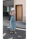 A Small Tie Dye Temperament Sling Dress Women Loose Lazy Wind Seaside Long Skirt