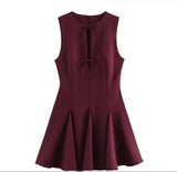 Homemade New Women's Classic Wide-Swibted Bow Dress