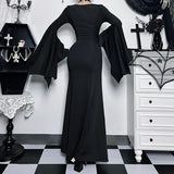 Spice Girls Fashion Temperament Slim Dress Summer New Bat Sleeve Fish Tail Dress-Outfit