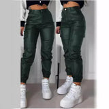 Toloer Summer 2023 Women's Wear Locomotive Zip Pleated Pocket Fashion PU Casual Sticker Bag Tight Foot