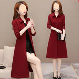 Windcoat Female In 2024 Spring And Autumn New Fashion Temperament Small Knee Coat Coat Women's Clothing-Outfit
