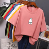 7 color Printed T Shirt Women 2020 New Harajuku Korean Oversized 100% Cotton Summer Tees Ins Soft Female