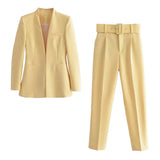 Women Blazers Set 2022 New Women's Office Suit Coat Vintage Long Sleeve Jacket Casual Female Tops And High Waist