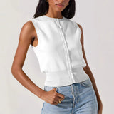 2025 New Knitted Set Of Women's Fluorosclumned Casual Solid Color Hollow High-Waisted Trousers Commuting