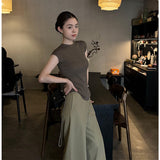 Money Style Slim Design Design Sense Short-Sleeved T-Shirt Women Summer New Temperament Commuting Casual Pants