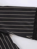 Lace Paneled Long Sleeve Striped Blouse-Outfit