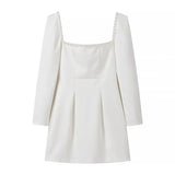 Women's Autumn And Winter New Diamond-Sleeved French Waist-Sleeved Velvet Mini