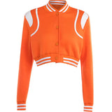 Long Sleeves Hit Color Short Button Baseball Suit Autumn New Fashionable All Kinds Of Spicy Girls Coat Girl-Outfit