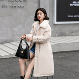 In 2024, Cotton Jacket Women Long Over The Knee Korean Version Loose Plus Velvet And Thick Trench Coat Pie To Overcome The Overalls Student Coat Winter-Outfit