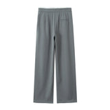Waist Wide Leg Double-Layered Leisure Trousers 2025 Spring And Summer New Women's Rope High Waist Folding Broad Leg