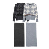 Women's Clothing 2025 Spring New With Belt Rhumin Sweater Jacket + Open Skirt