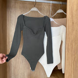 Winter Women's Sweater Sexy Low V-Neck Long Sleeve Red/Khaki/White Playsuit Female Elegant Knit Jumper Fashion New