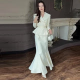 New Women's Wear Slanted Tie Flowers Simple Solid Color Elegant Long