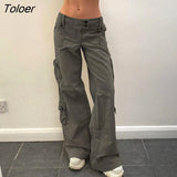 Fashion Baggy Jeans For Women Blue Simpe Casual Low Waist Straight Leg Denim Pants Washed Vintage 90s