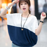Toloer Summer Korean Version Plus Size Women's Loose Bat Shirt Student Women's Short Sleeve T-Shirt Fat Mm Summer T-Shirt