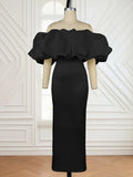 Tector-Bosing Dress Bubble Sleeve Bag-Mast Party Dress Party