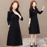 Windcoat Female In 2024 Spring And Autumn New Fashion Temperament Small Knee Coat Coat Women's Clothing-Outfit
