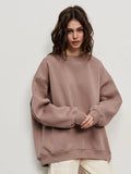 Loose Sweatshirt Street Solid Color Polar