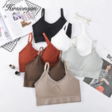 women Bustier Unpadded Bandeau Bra Vest 2020 new solid sleeveless tanks tops sportwear bra