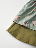Floral Print Ruffle Mini Skirt-Outfit