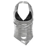 Toloer New Summer Sexy Hot Girl Small Street Personality Show Thin Slim Hanging Neck Top-Outfit