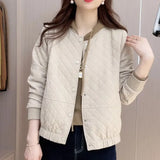 Toloer Women's Short Jacket Fall 2024 New Korean Version Casual Fashion Port Style Diamond Plaid Jacket Cardigan Jacket-Outfit
