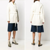 2022 Cashmere Women Cardigan Jacket Wool Tassel Shawl Lapels Drop Shoulder Long Sleeve Winter Sweater Warm Overcoat