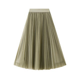 Fairy Atmosphere Swing Net Yarn Half-Dress Woman 2025 Spring Thin And Flowing Medium Long Folded Dress