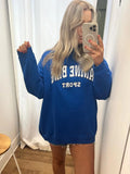Fashion High Street Sweatshirt Women New Autumn Embroidery Letter Sweatshirts Tops Long Sleeve O Neck Pullover Tops-Outfit