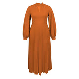 High-End Sleniment Small Standing-Neck Banquet Dress Autumn Lantern Sleeves 100 Roll Dress