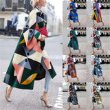 Spring And Autumn Wishebay Long Horn Sleeve Coat Print Loose Wind Coat