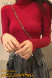 Women Casual Soft Cashmere Elastic Sweaters Turtleneck Slim Knit Pullovers For Women Solid Jumpers