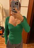 Toloer New Autumn And Winter Elastic Open Shoulder Base Knit-Outfit