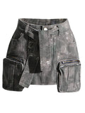 Toloer Trend A-Line Denim Skirt Autumn 2024 New Tail Splicing Pocket Design Tooling Pear-Shaped Women's Dress-Outfit