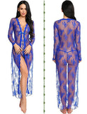 Lady Sexy Lace Mesh Transparent Sex Robe Nightdress Direct Sales-Outfit
