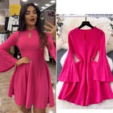 High-End Knitted Dress Women Autumn And Winter Royal Sister Temperament Dating Short Skirt French Waist Sweater