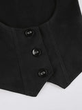 Button Down Strap Corset Top-Outfit