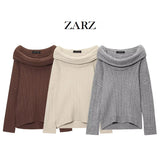 Homemade New Women's Sleeve Slot Sleeve Shoulder Knitted