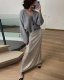 New Fashion High-Rise Thin-Skinny Dress Women Tight Waist After Open Elastic Straight